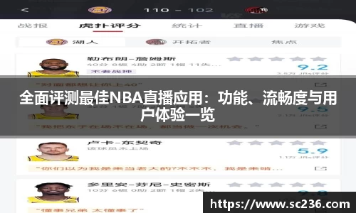 全面评测最佳NBA直播应用：功能、流畅度与用户体验一览